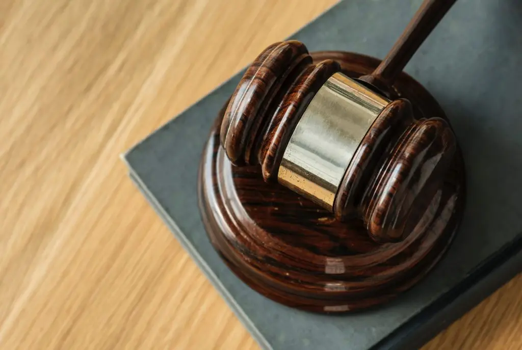Photo of a gavel on sound block